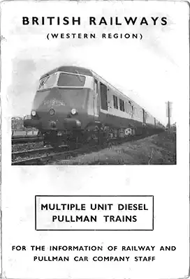 Cover of Diesel Pullman trains staff booklet