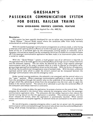 Passenger Communication System page 1