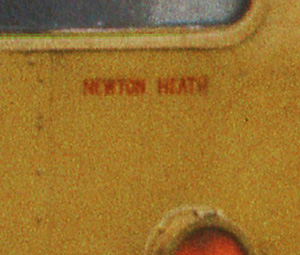 text on cab front