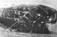 Damaged Class 105 DMU at Singleton Bank