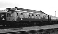 Class 105 DMU at Stratford depot