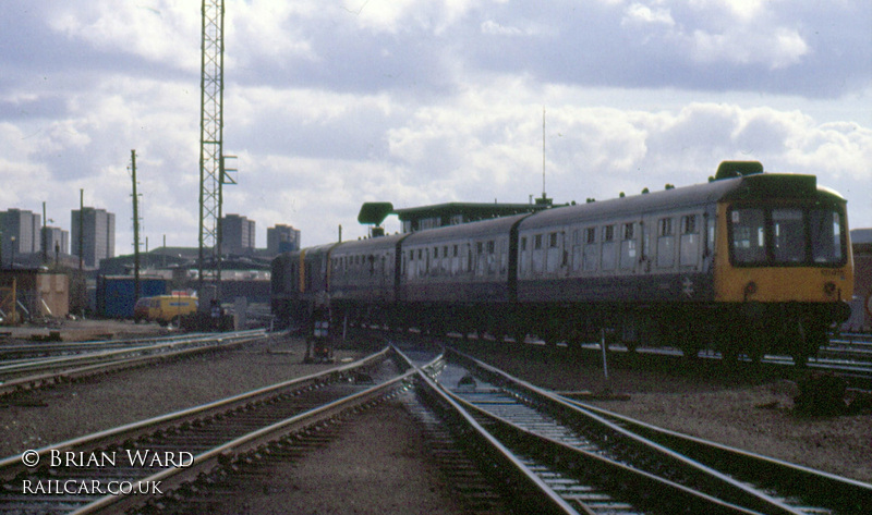 Class 107 DMU at Eastfield depot