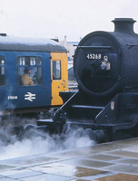 Rail blue Class 110 DMU with yellow cab doors
