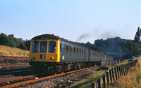 Blue Class 125s on main line