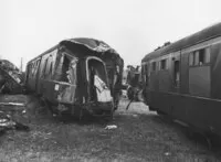 Two damaged DMU vehicles in field