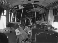 Interior of crash damaged DMU