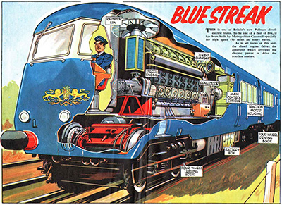 Cutaway Blue Pullman Illustration