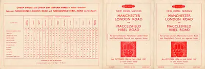 Winter 1956 Manchester - Macclesfield Hibel Road timetable outside