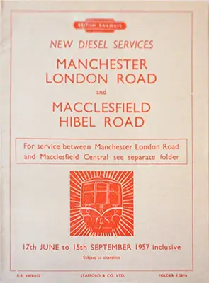 Summer 1957 Manchester - Macclesfield Hibel Road timetable cover