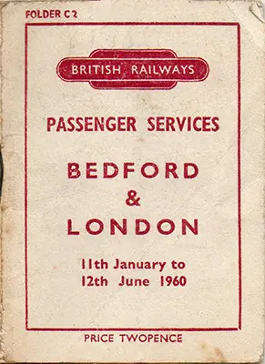 January 1960 Bedford - London timetable cover