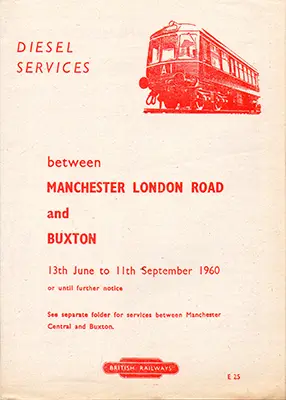 Manchester - Buxton June 1960 timetable cover