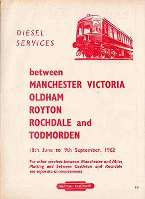 Summer 1962 Todmorden timetable cover