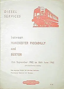 Manchester - Buxton September 1962 timetable cover
