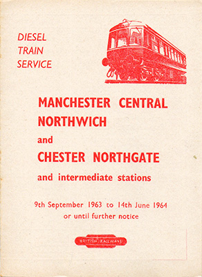 September 1963 Manchester - Chester timetable cover