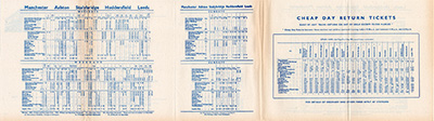 September 1963 Manchester - Leeds timetable inside