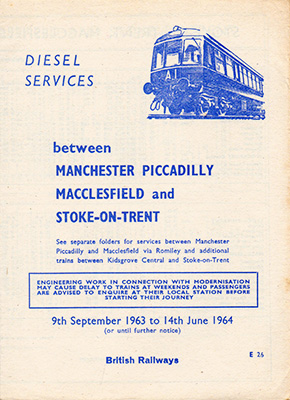 September 1963 Manchester - Stoke-on-Trent timetable cover