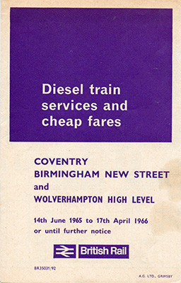 Summer 1962 Manchester - Leeds timetable cover