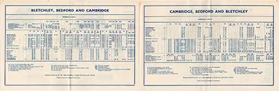 June 1965 Oxford, Bletchley, Bedford and Cambridge timetable inside