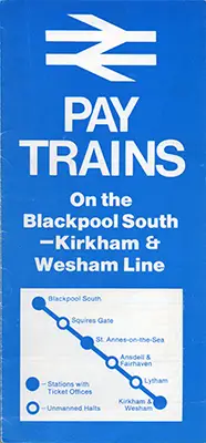 May 1972 Blackpool South - Kirkham & Wesham timetable cover