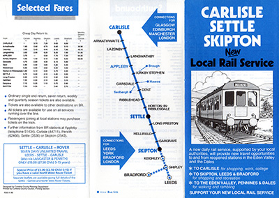 Leeds - Settle - Carlisle timetable front