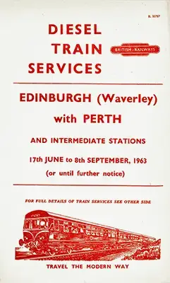 Front of June 1963 Edinburgh - Perth timetable
