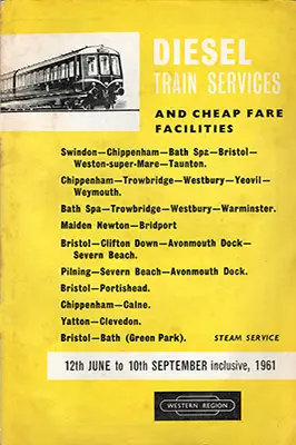 Bristol area timetable June 1961