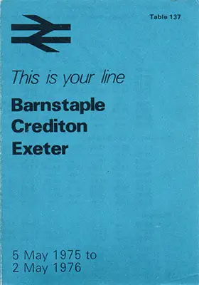 May 1975 Barnstaple - Exeter timetable front