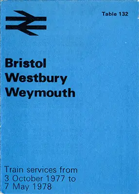 October 1977 Bristol - Westbury - Weymouth timetable front