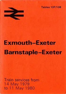 Exmouth - Exeter and Barnstaple - Exeter May 1979 timetable front