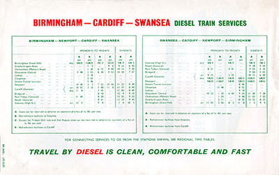 June 1957 timetable back