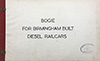 cover of Bogie for Birmingham Built Diesel Railcars