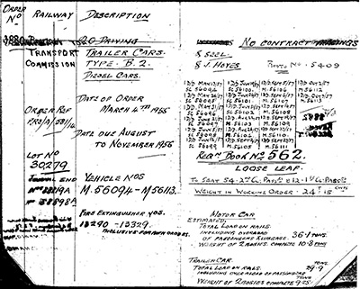 Page detailing batch one trailer cars