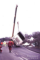 Crane lifting lorry