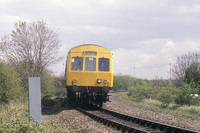 Class 101 DMU at Laundry Lane Level Crossing Cambridge