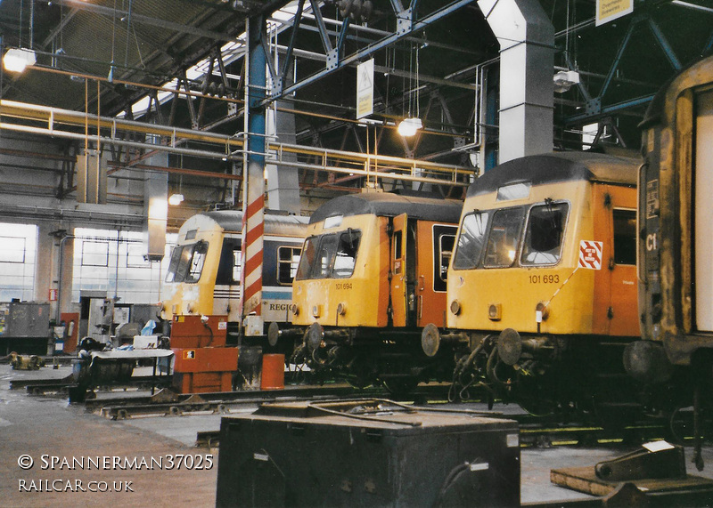 Class 101 DMU at Longsight depot