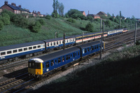 Class 104 DMU at Farington Curve Junction