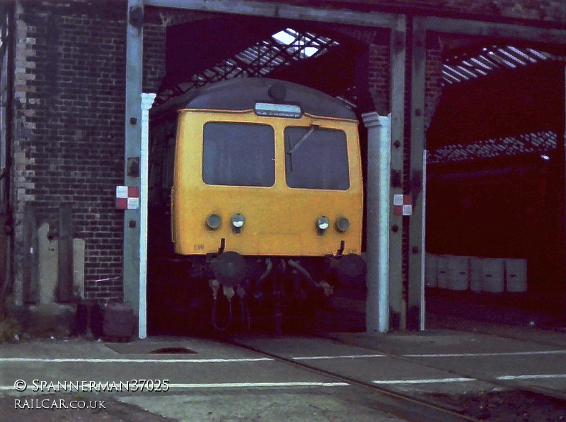 Class 105 DMU at Stratford depot