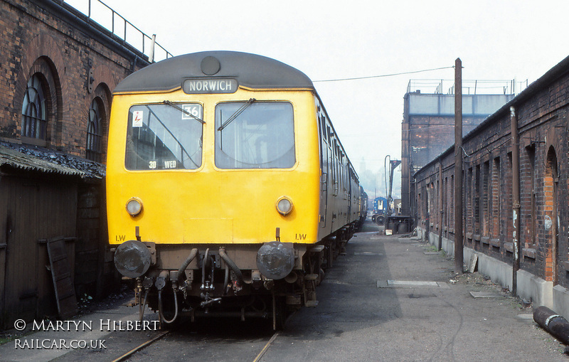 Class 105 DMU at Norwich depot