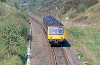 Class 107 DMU at between Lugton and Barrhead