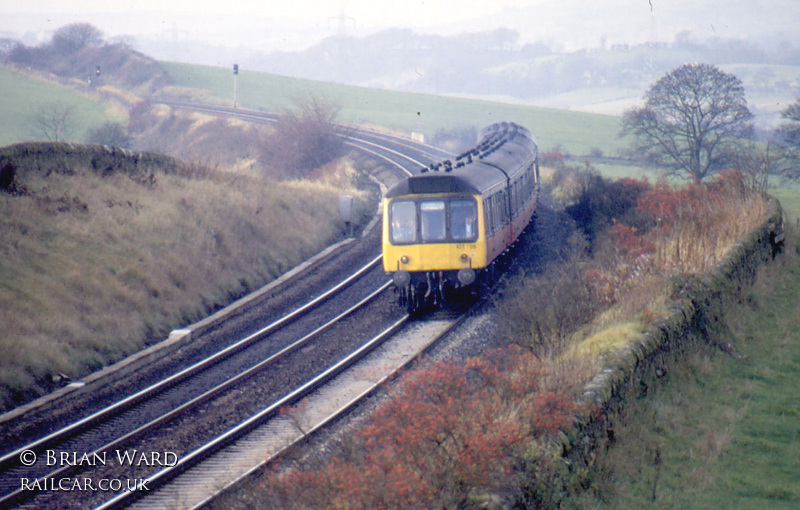 Class 107 DMU at between Castlecary and Dullatur