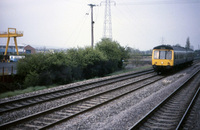 Class 108 DMU at near Rumney River Bridge