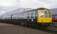 Class 108 DMU at Corkerhill depot