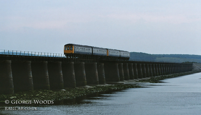 Class 108 DMU at Leven Viaduct