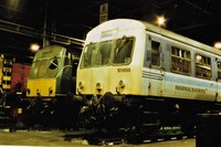 Class 111 DMU at Longsight depot