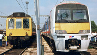 Class 117 DMU at Bescot depot