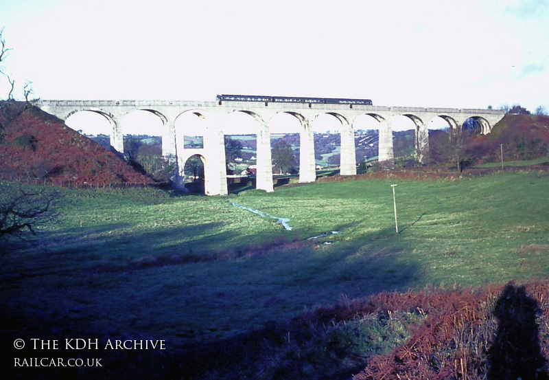 Class 118 DMU at Cannington Viaduct