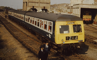 Class 120 DMU at Meldon Quarry