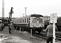 Class 120 DMU at Landore depot