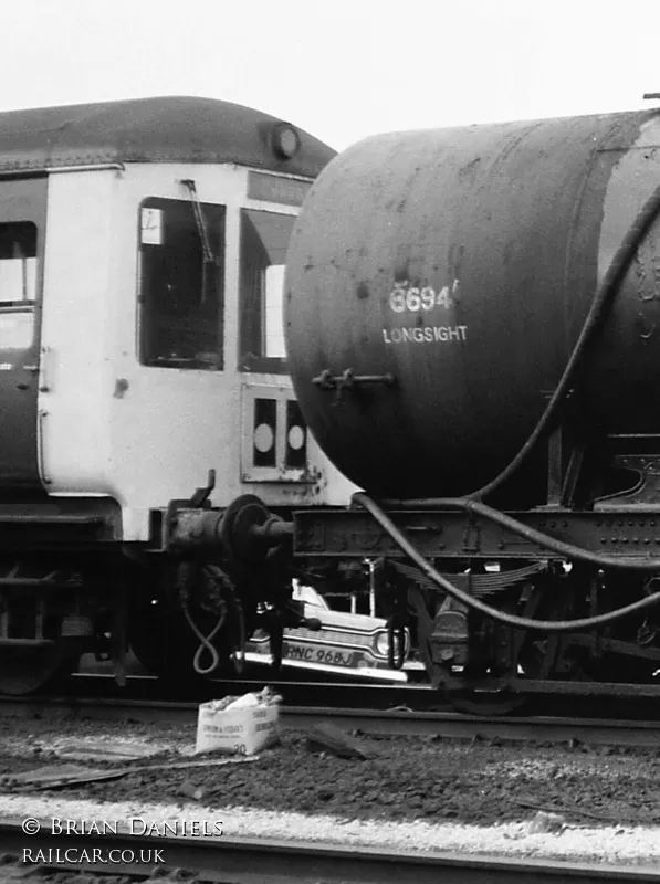 Class 100 DMU at Longsight depot