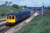 Class 104 DMU at Farington Curve Junction